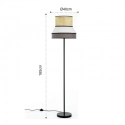 Floor Lamp in Vienna straw and fabric - Hay