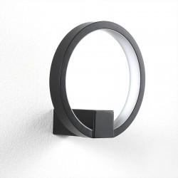 LED Applique in black / gold aluminium - Circle
