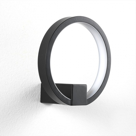 LED Applique in black / gold aluminium - Circle