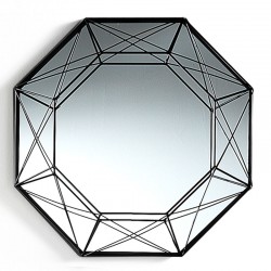 Octagonal Mirror in black metal - Gem
