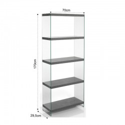 5 Shelves Bookcase in MDF and glass - Later