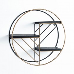 Round Wall Shelves black and gold - Tao