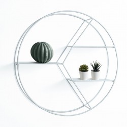 Round Wall Shelves in white metal - Orco