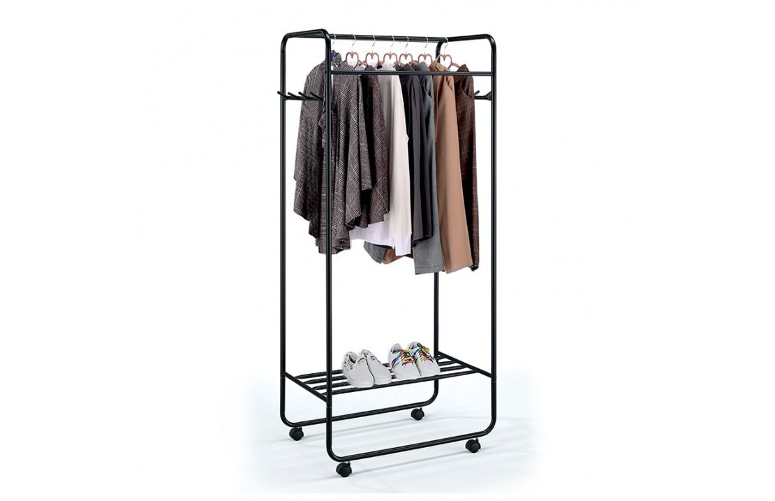 Stand clothes hangers in black steel - London