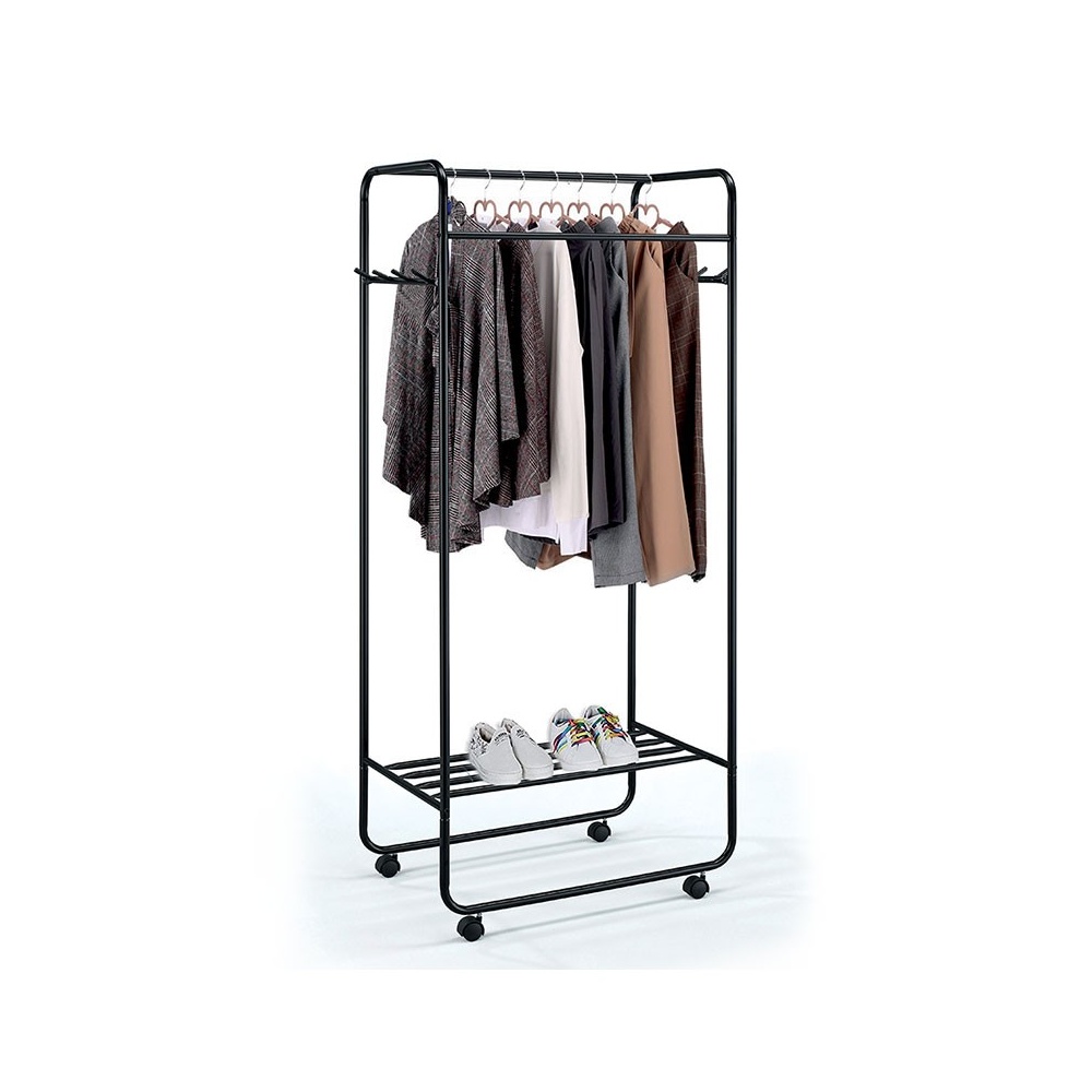 Stand clothes hangers in black steel - London