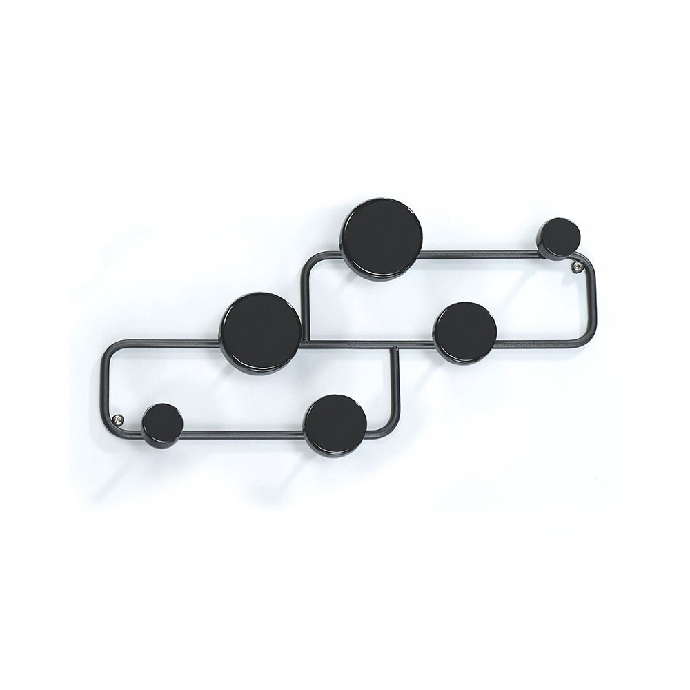 Wall Clothes Hangers in Black Steel - Blow | Tomasucci