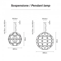 Lampada a sospensione LED in metallo - Giro