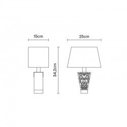 Table Lamp in crystal and fabric - Vicky