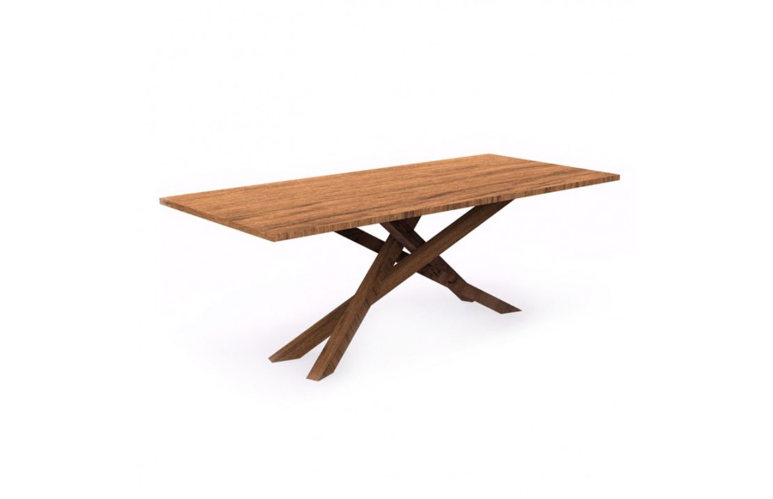 Fixed outdoor table in mahogany - Bridge