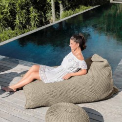 Outdoor bag-pouf in hand-woven rope - Jackie Bean