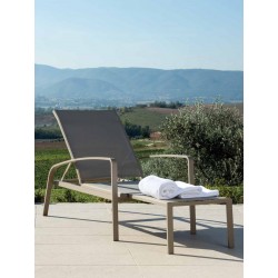 Recliner sunlounger with extractable pouf - Lady