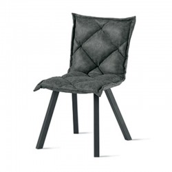 Padded chair in eco-leather or microfiber -Digione