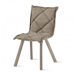 Padded chair in eco-leather or microfiber -Digione