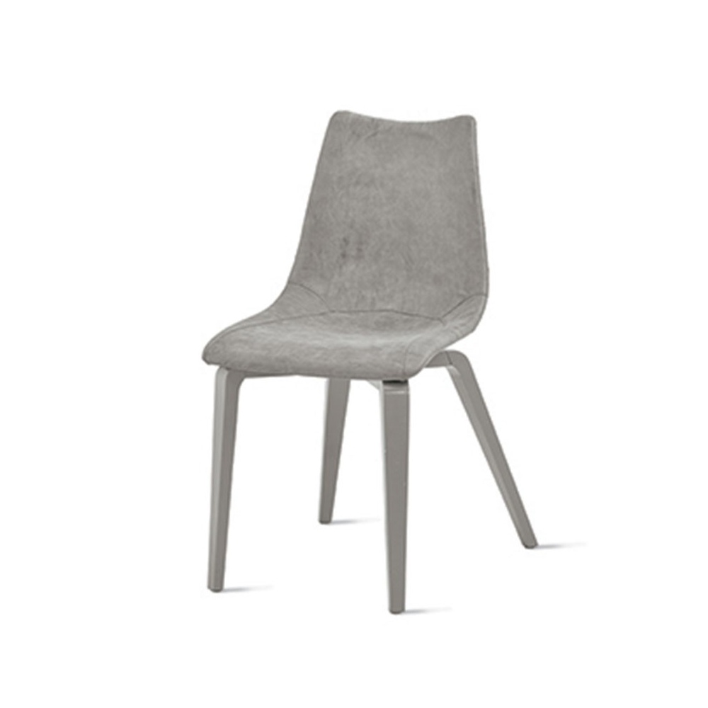Wooden chair with padded eco-leather seat -Maiorca