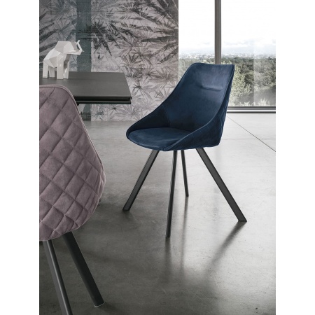 Padded chair in eco-leather or microfiber -Bilbao