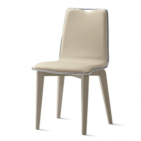 Padded chair in vintage eco-leather -Losanna