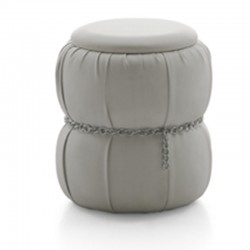 Pouf with container in eco-leather - Pascià