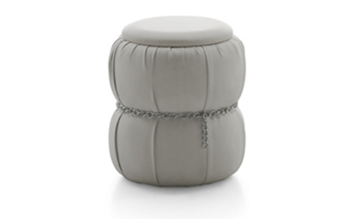 Pouf with container in eco-leather - Pascià
