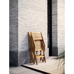 Sedia pieghevole da esterno in legno con braccioli - Flip