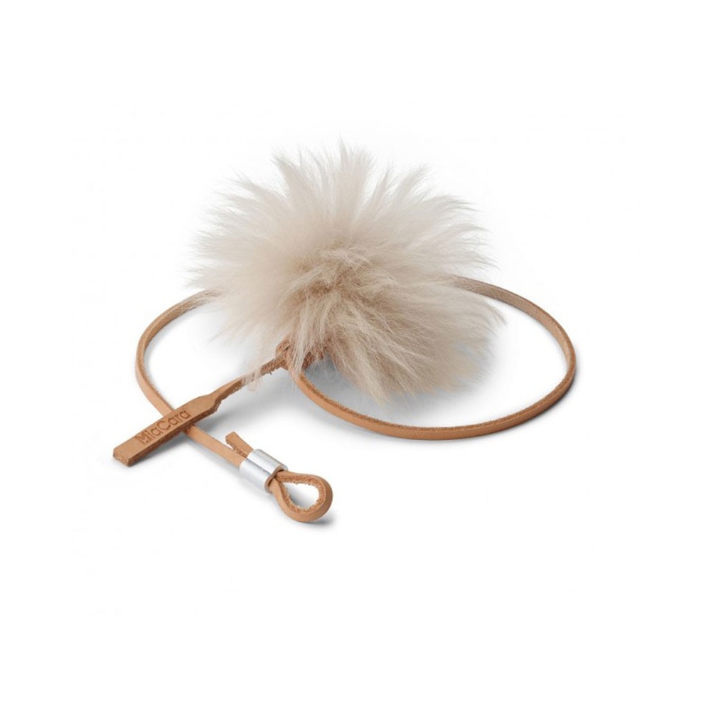 Toy for cat in leather and sheep skin - Topo