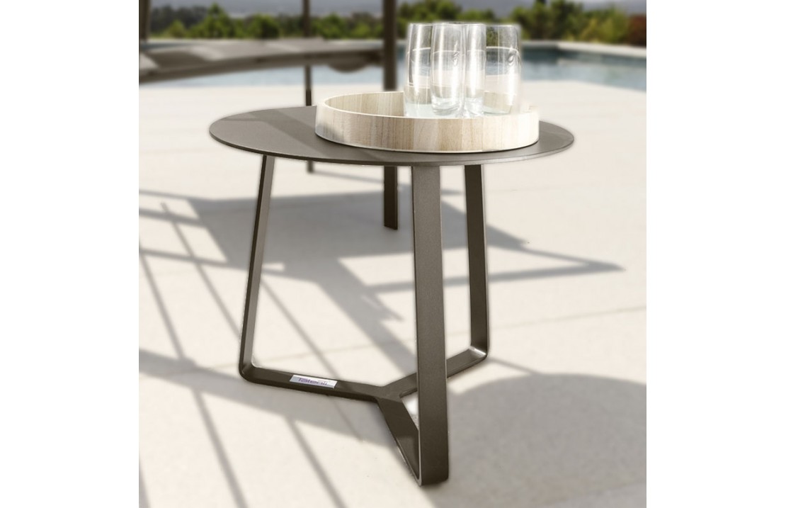 Tavolino tondo da esterno in alluminio - Touch