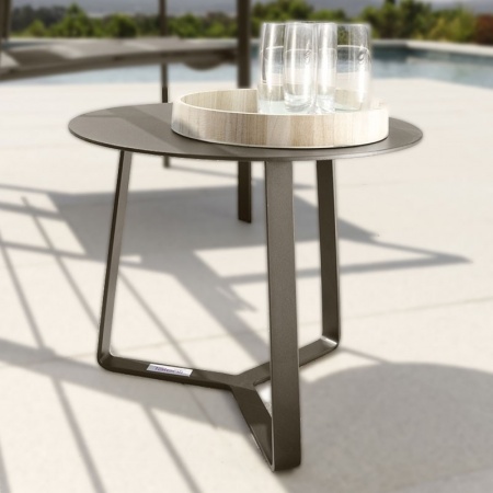 Tavolino tondo da esterno in alluminio - Touch