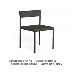 Stackable outdoor chair in steel and fabric - Casilda