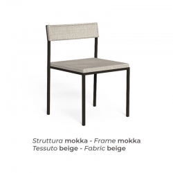 Stackable outdoor chair in steel and fabric - Casilda