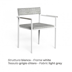 Stackable outdoor armchair in steel and fabric - Casilda