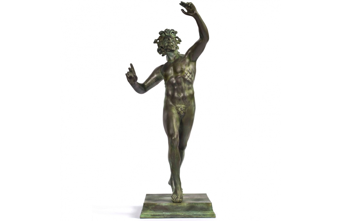 Dancing Faun Bronze Statue