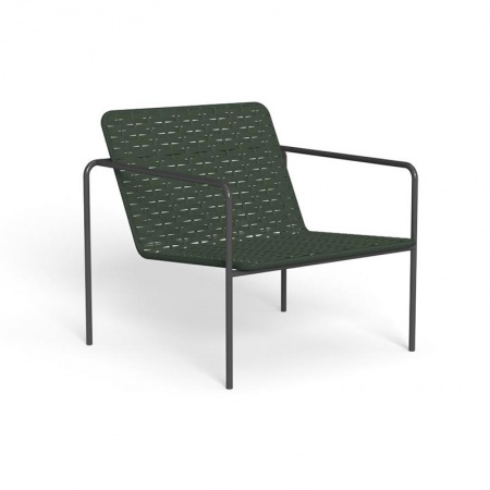 Outdoor armchair in steel and hand-woven rope - Jackie