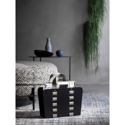 Design Magazine Rack in Steel and Leather - L-Bag