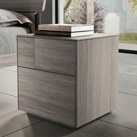 Wooden Bedside Table with Design Drawers - Klee