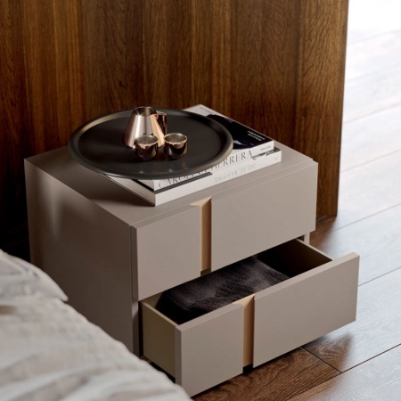 Modern Wooden Bedside Table with Drawers - Ilo
