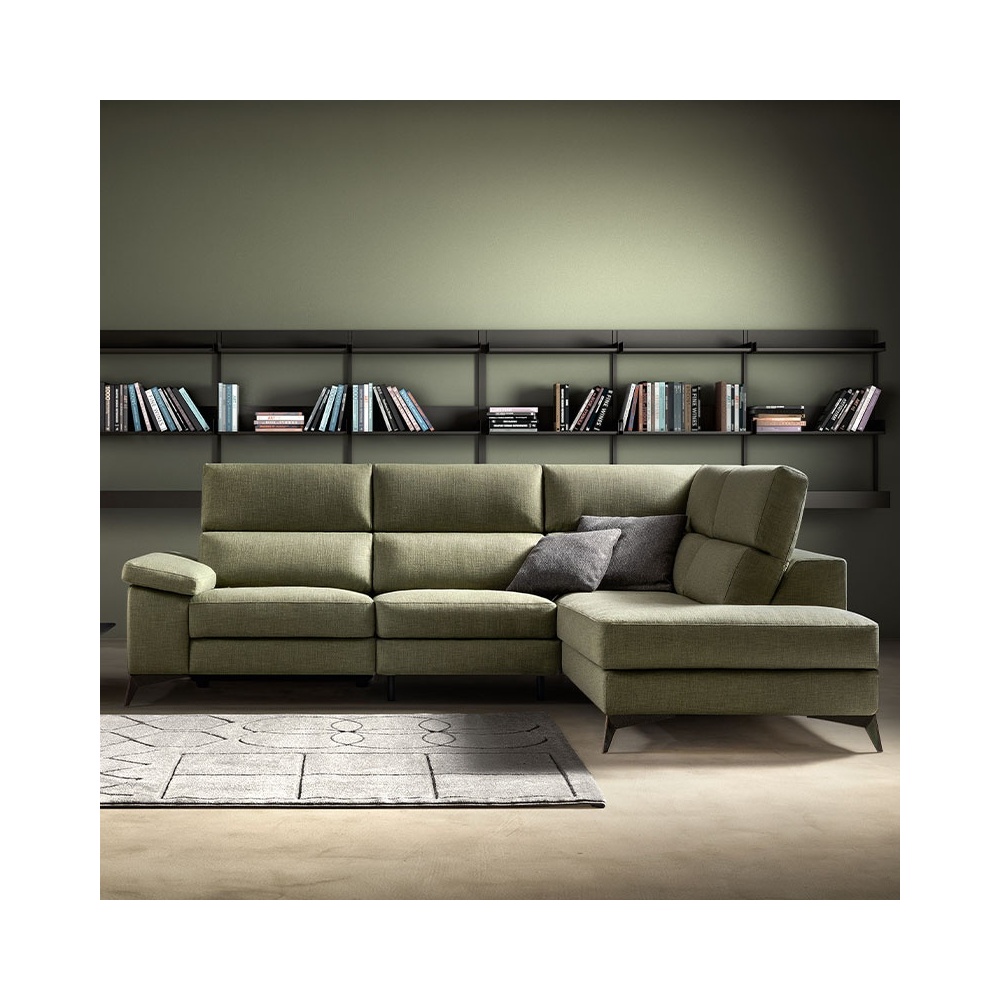 Corner Sofa with Pull Out Seat and Storage Armrest - Space Look