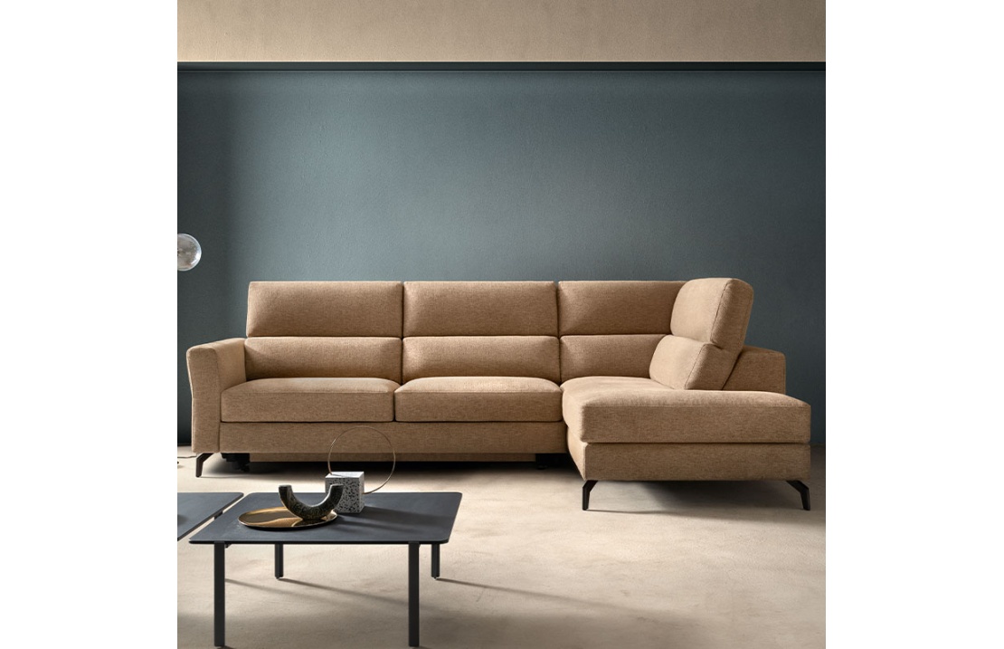 Sofa with Chaise Lounge and Extendible Seat - Space Spark