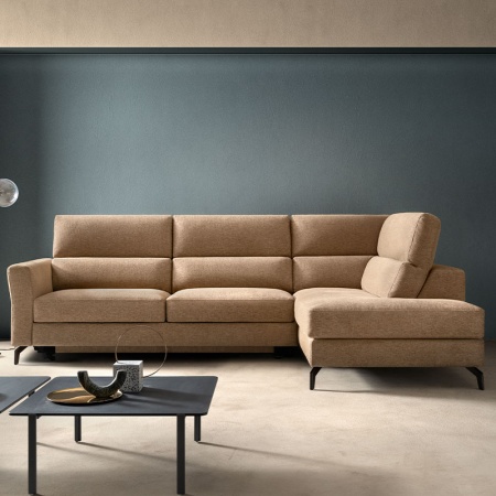 Sofa with Chaise Lounge and Extendible Seat - Space Spark
