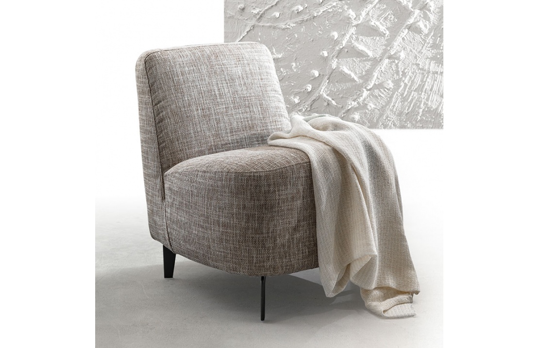 Modern Living Room Armchair in Fabric - Dory