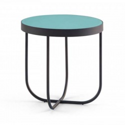 Round Coffee Table with Glass Top - Case