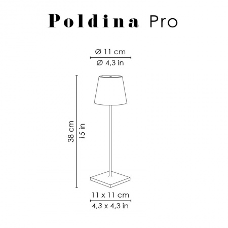 Poldina Pro rechargeable LED lamp - Zafferano