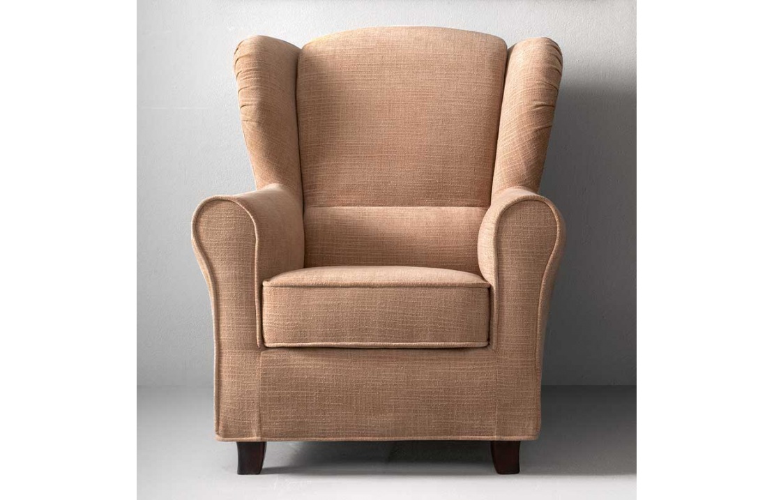 Classic Upholstered Armchair with High Backrest - Miss Special