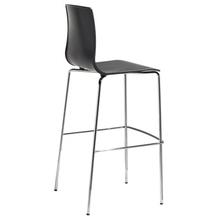 High Kitchen Stool with Backrest - Alice