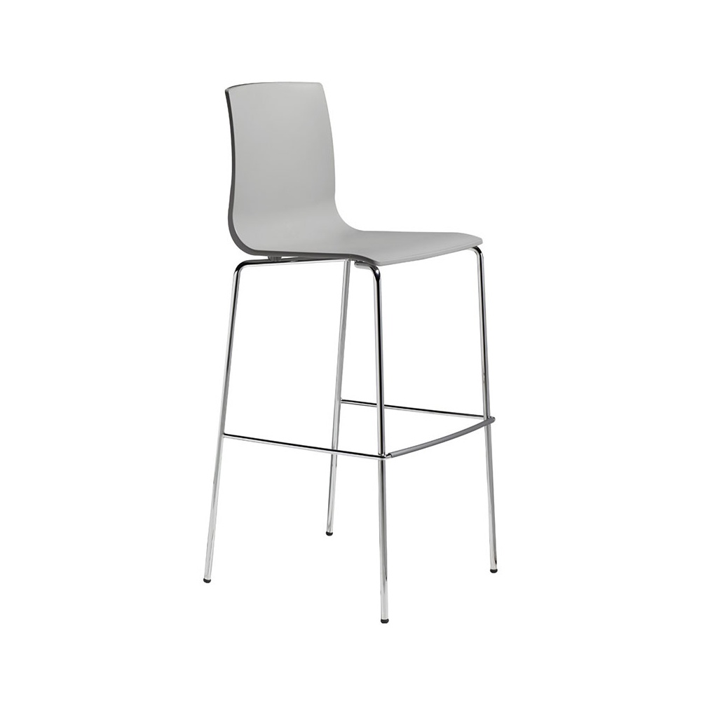 High Kitchen Stool with Backrest - Alice