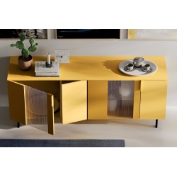 Sideboard in Wood with Glass Doors - Geny