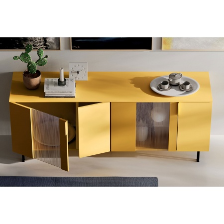 Sideboard in Wood with Glass Doors - Geny