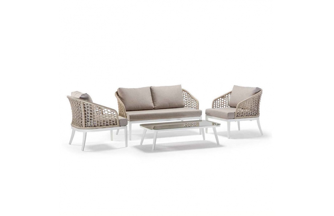 Outdoor Living Room in Aluminium and Rope - Kos