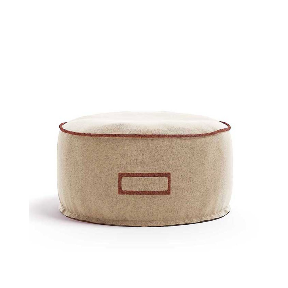 Padded Round Outdoor Pouf Ø60 - Soft
