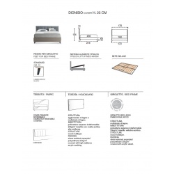 copy of Double Storage Bed in fabric - Dionisio