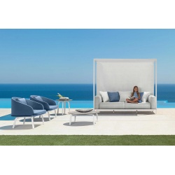 Sofa with canopy in aluminium and fabric - Cleo