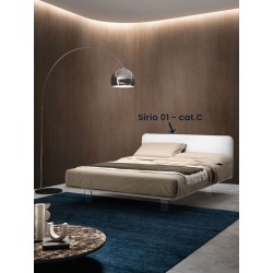 Samoa Brillant Bed with Transparent Feet and Design Headboard